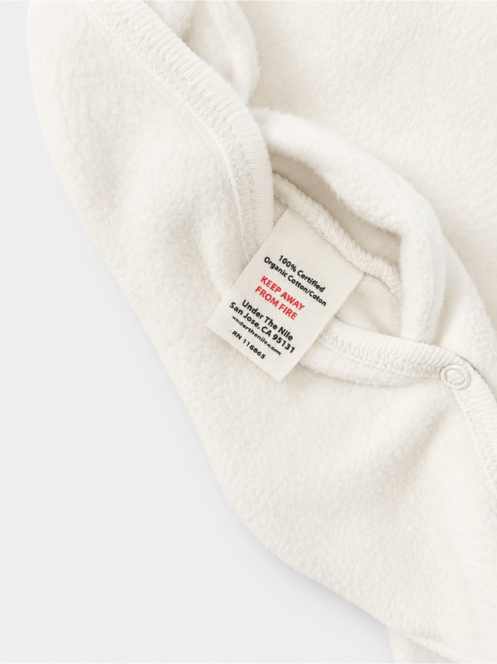 Under The Nile Organic Cotton Footed Sleeper Ivory Size M Euc — image 3 of 5